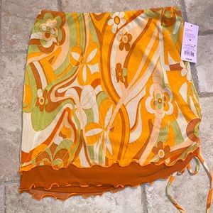 Wild Fable - Orange Floral Adjustable Skirt. NEW with tags. Women’s size M